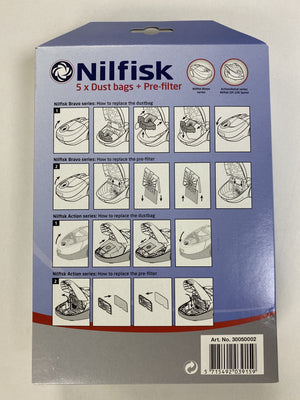 Nilfisk Genuine Dustbags (Action / Bravo Series) - Nilquip Ltd
